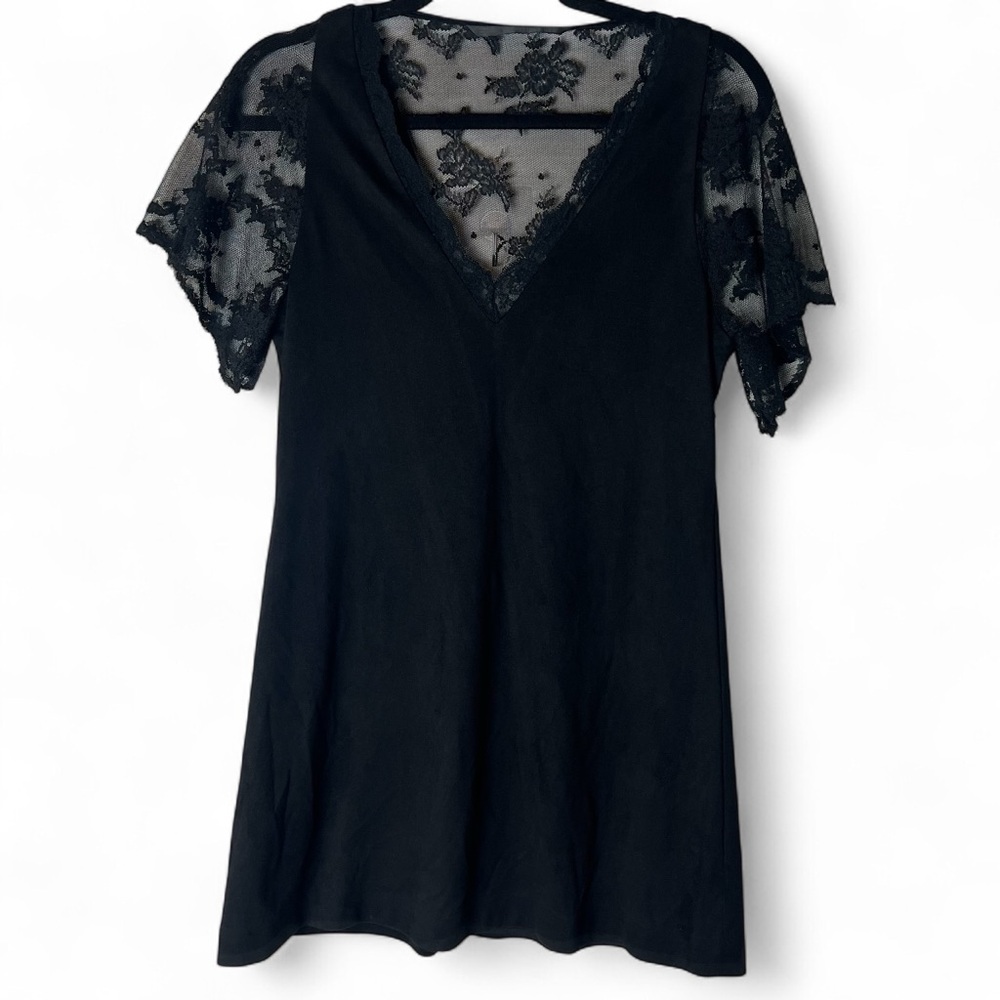 Zara‎ Trafaluc - Women’s Lace Back Cutout Mini Dress black - Sz. M